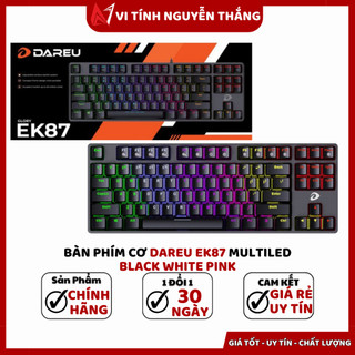 BÀN PHÍM CƠ DAREU EK87 MULTILED BLACK WHITE ( BLUE RED BROWN SW)