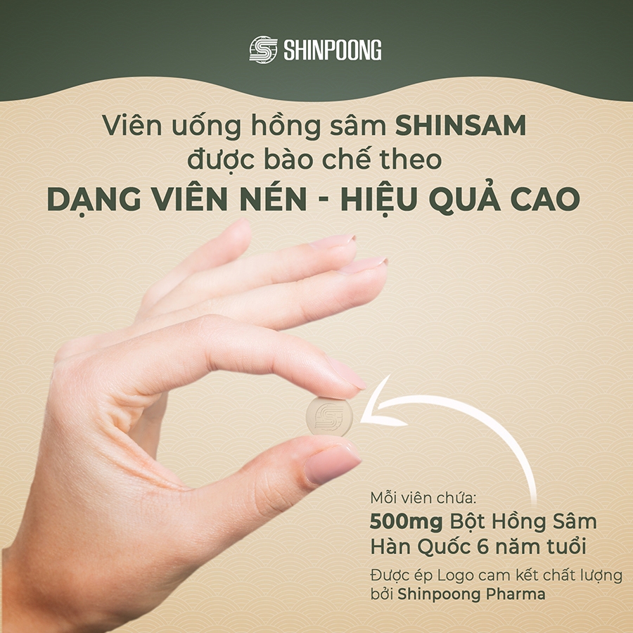 Hồng Sâm Hàn Quốc - Tăng cường sức khỏe, đề kháng, miễn dịch, giảm mệt mỏi - SHINSAM Korean Red Ginseng 180v SHINPOONG