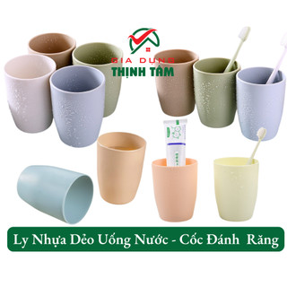 Ly Nhựa Dẻo Uống Nước, Cốc đánh răng, cốc súc miệng bằng nhựa PP cao cấp, 300ml
