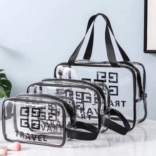 TÚI DU LỊCH 💖 𝑭𝑹𝑬𝑬𝑺𝑯𝑰𝑷 💖 SÉT 3 TÚI NHỰA TRONG SUỐT ĐỰNG ĐỒ CÁ NHÂN PICNIC,ĐI CHƠI,Bộ 3 Túi Trong Suốt Đựng Mỹ Phẩm