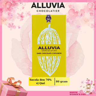 Socola đen nguyên chất  Alluvia 70% cacao vị Quế Trà Bồng đắng vừa ít ngọt, Alluvia Dark Chocolate Cinnamon