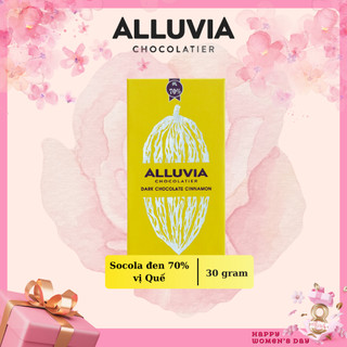 Alluvia | Socola đen 70% cacao vị Quế Trà Bồng đắng vừa ít ngọt thanh 30g | Dark Chocolate Cinnamon