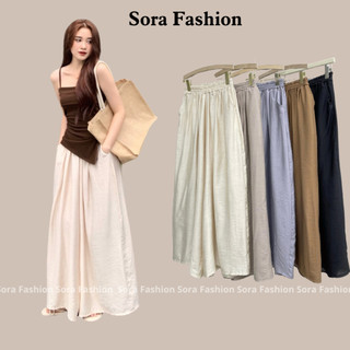 Quần Nữ Ống Rộng BigSize Sora Fashion,Quần Đũi Nữ Xuông Ống Rộng Cạp Chun Chất Liệu Đũi Hàn 127