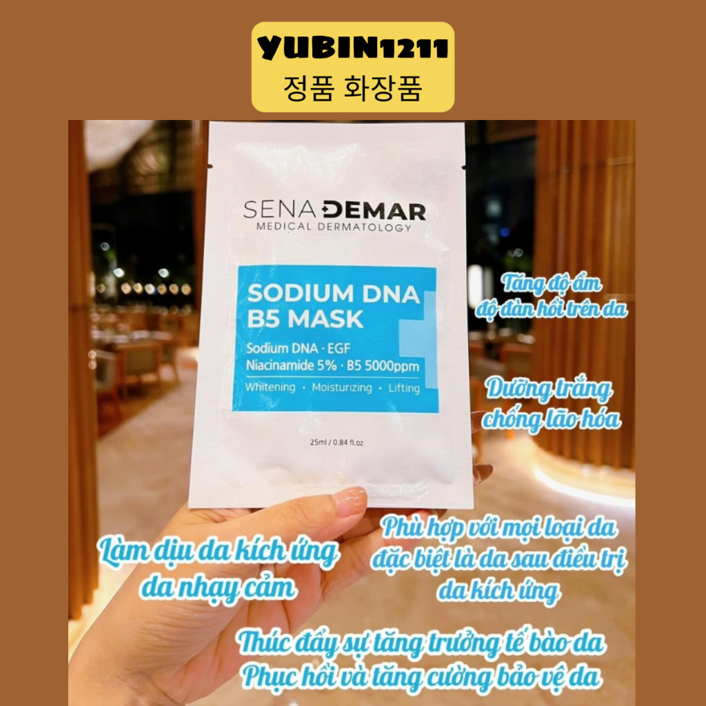 Mặt Nạ cấp ẩm, dưỡng trắng Sena Demar Sodium DNA B5 se khít lỗ chân lông Hàn Quốc