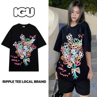 Áo thun swe happy tee unisex tay lỡ nam nữ