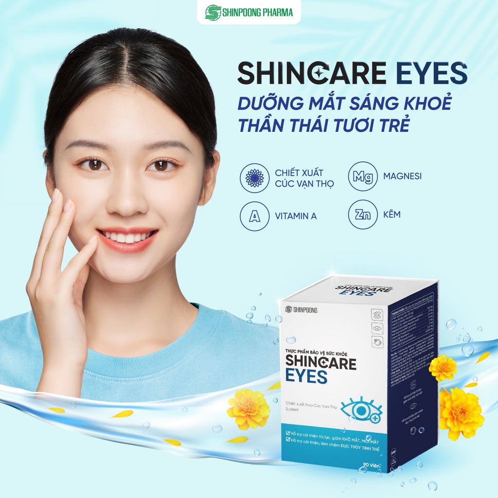 SHINCARE EYES - Hỗ trợ cải thiện thị lực, giảm triệu chứng khô mắt, mỏi mắt, nhìn mờ - SHINPOONG (Hộp 90 viên)