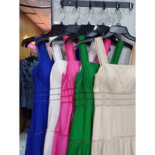 Đầm Maxi Hai Dây Viền Ren
