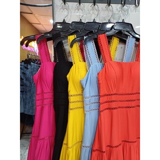 Đầm Maxi Hai Dây Viền Ren
