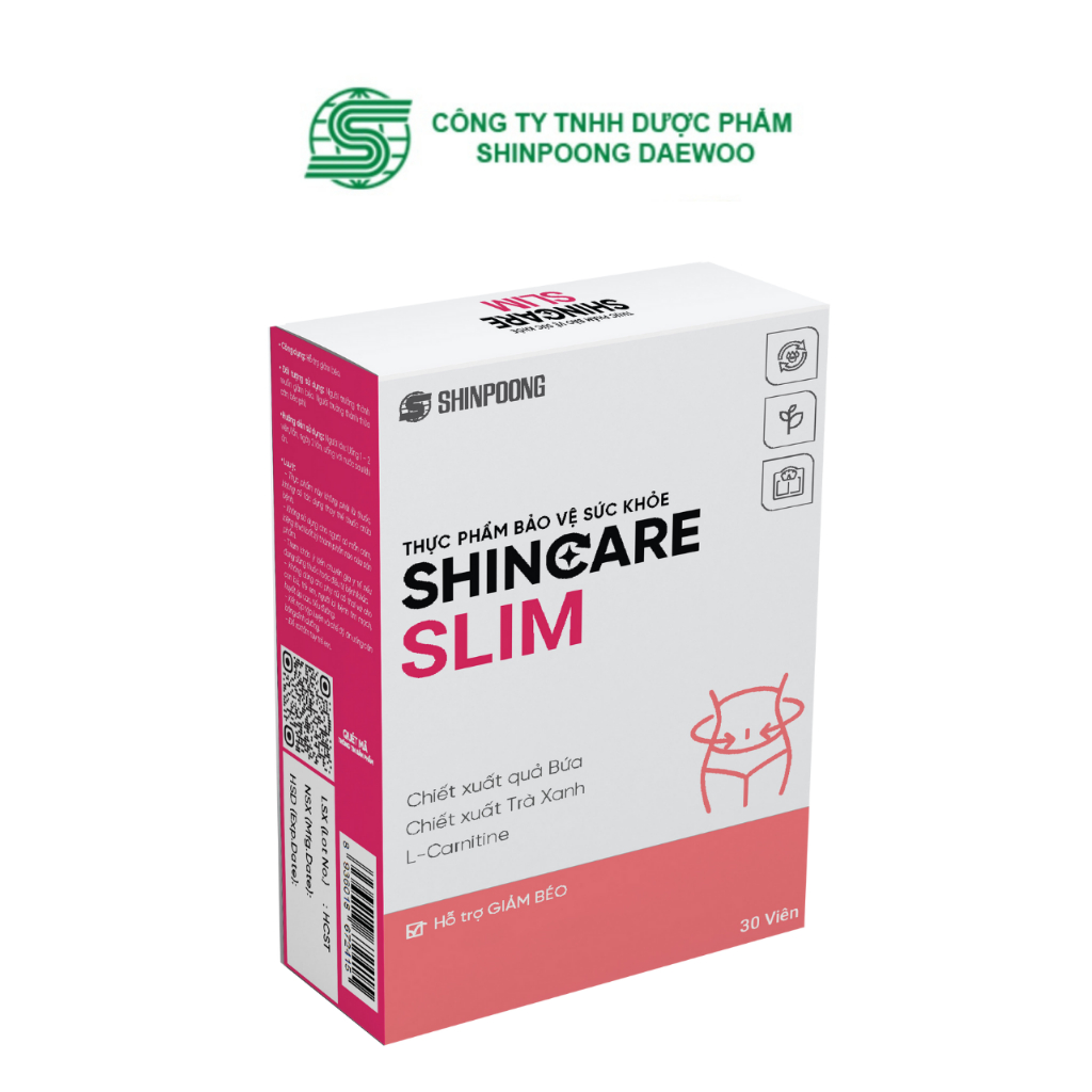 Viên uống Hỗ trợ giảm béo, giảm cân, thon cơ thể, đốt cháy mỡ thừa - Shincare SLIM Shinpoong - 30 viên