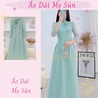 Áo Dài 4 Tà Voan tơ đính hoa siẻu xinh