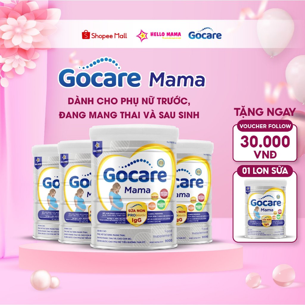 Combo 4 Sữa bột Gocare Mama Sữa Bầu cho phụ nữ đang mang thai và cho con