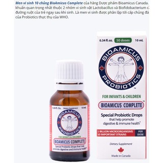 Men vi sinh 10 chủng BioAmicus Complete- Canada.