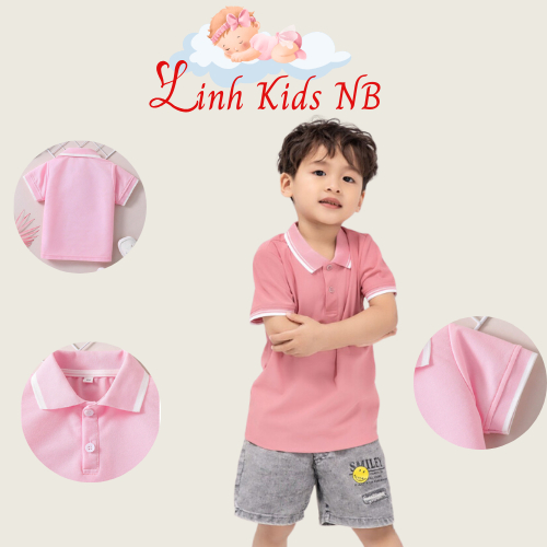 Áo phông polo cho bé 15-35kg mặc đi học đi chơi thoải mái A8