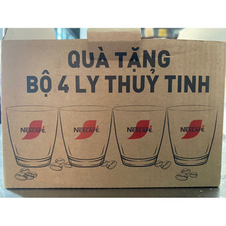 Bộ ly thuỷ tinh 350ml quà tặng Nescafe