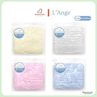 Khăn tắm vải bông cho bé L'ANGE 70x120cm, khăn tắm 6 lớp thấm hút mềm mại - Monnie Kids