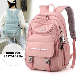 Balo nữ đi học đựng vừa laptop 15.6 inch vải dù cao cấp màu pastel thời trang unisex 9423