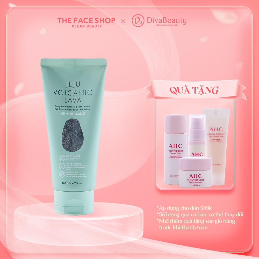 Sữa rửa mặt hạt Thefaceshop Jeju Volcanic Lava Deep Pore Cleansing Foam Scrub (140ml)