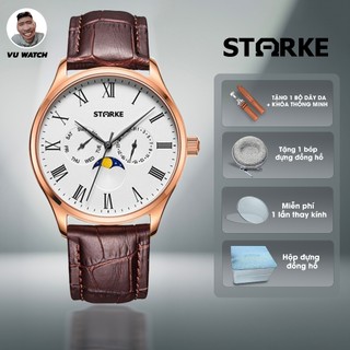Đồng hồ nam sk068pm starke 42mm | tặng 1 bóp + 1 bộ dây da bò & khóa thông minh