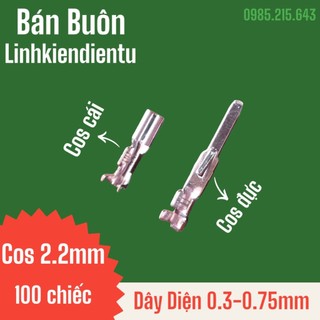 Cos gài 2.2mm, đầu cos chữ T, đầu cos nối dây điện [ 100 chiếc ]