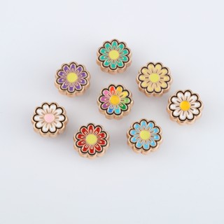 Kim Loại jibbitz crocs Khóa Giày Kim Loạ Hoa Daisyi Nhiều Màu Sắc