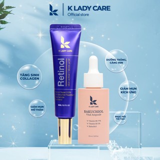 Combo kem dưỡng retinol 30ml + ampoule b3-b5 50ml phục hồi, cấp ẩm da k lady care