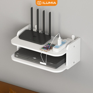 Kệ wifi mini treo tường chất liệu gỗ nhựa composite thương hiệu ILUMIA - IG407/IG411