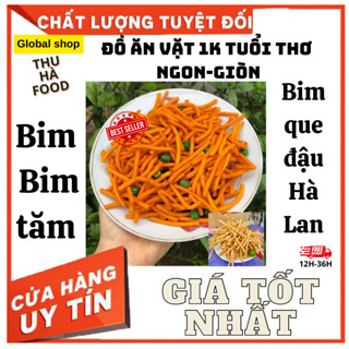 500g Bim bim que đậu Hà Lan. Bim bim que đậu Hà Lan giòn tan chua cay, đồ ăn vặt tuổi thơ 1k