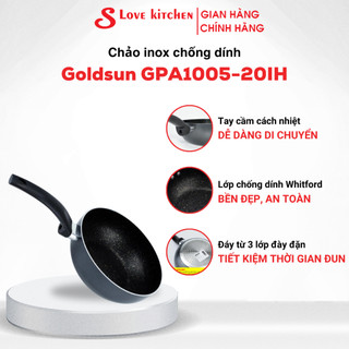 Chảo Chống Dính Lòng Sâu Đáy Từ Goldsun GPA1005-20IH (Size 20cm) - Đáy từ