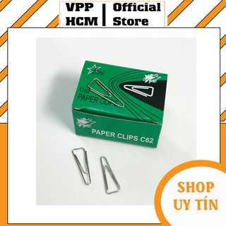 1 hộp kẹp giấy c62, kẹp tam giác, kẹp chữ a