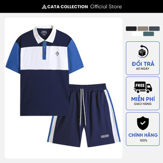 Bộ thể thao nam Cata Collection cổ polo chất liệu sấu poly 4 chiều cao cấp, lỗ khí thoáng mát thấm hút mồ hôi tốt CT19