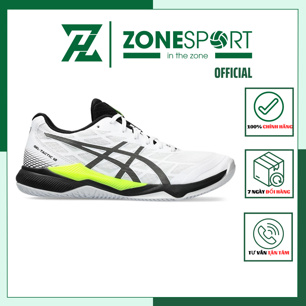 Giày Asics Gel Tactic 12 (WIDE) Trắng - Giày Bóng Chuyền, Cầu Lông, Tennis thiết kế lớp lưới thoáng khí trọng lượng nhẹ