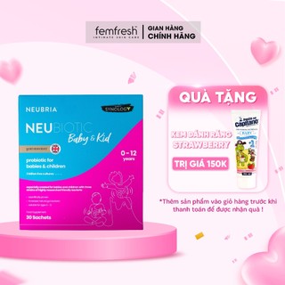 Men vi sinh Neubiotic Baby & Kid bổ sung lợi khuẩn, hỗ trợ cải thiện hệ tiêu hoá, biếng ăn trẻ em 0-12 tuổi, 30 gói/hộp