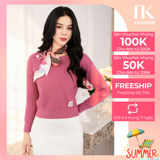 Áo Len Cổ Tròn Dài Tay NKFAL2311002 NK Fashion Thời Trang công sở Nữ Basic, Trendy, Dễ Phối Đồ, Vải Mềm Mịn, Giữ Ấm Tốt