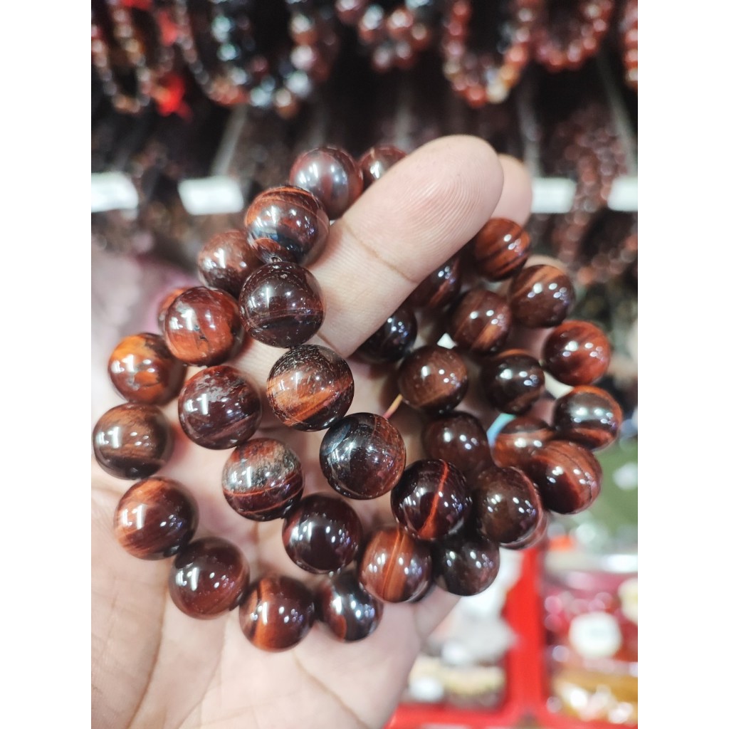 Vòng tay đá mắt hổ nâu đỏ