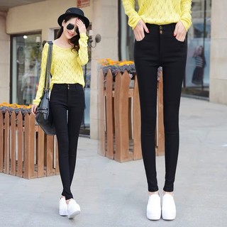 Quần jean nữ lưng cao 2 cúc co giãn - quần bò giấy nữ vải skinny thời trang- mã bò 2 cúc