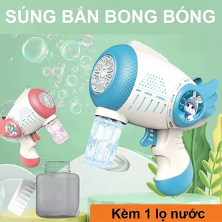Súng đồ chơi bắn bong bóng xà phòng có tay cầm cho bé, máy bắn nước vận động ngoài trời, quà tặng sinh nhật