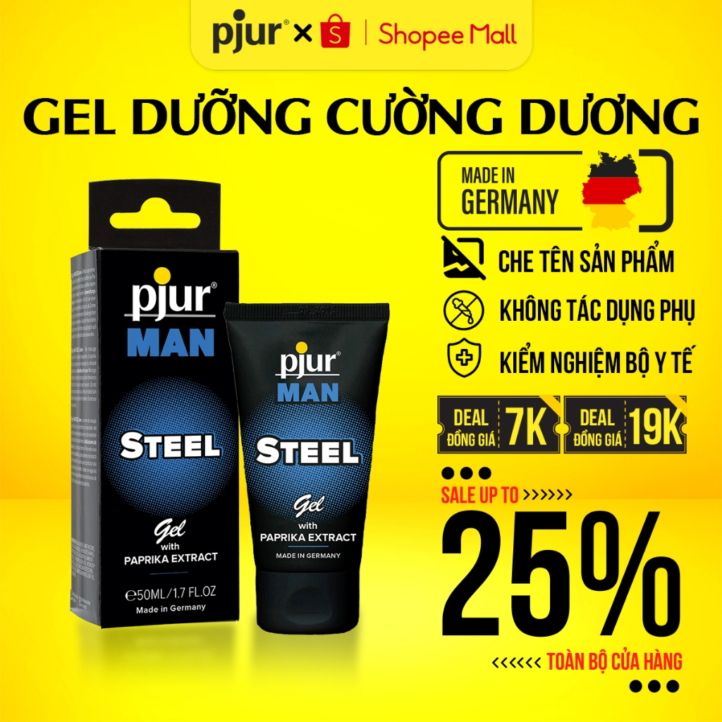 Gel dưỡng tăng khoái cảm, tiếp sinh lực Pjur Man Steel 50ml hỗ trợ lưu