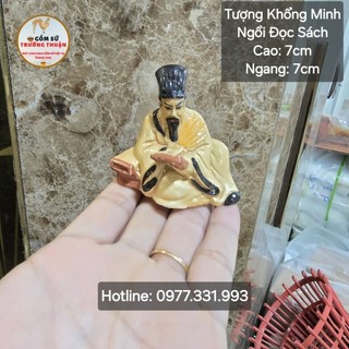 Ông khổng minh ngồi đọc sách trang trí hồ cá; bể cá-hòn non bộ