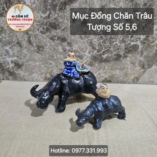 Tượng Mục Đồng Chăn Trâu phụ kiện trang trí tiểu cảnh hòn non bộ bể cá chậu cây bonsai