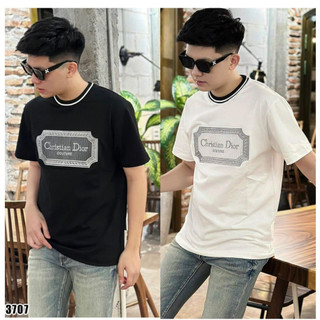 Áo thun nam cổ tròn logo thêu c.d bo cổ xịn