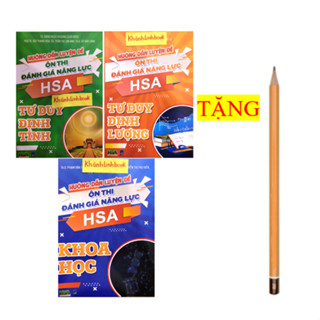 Sách - Combo 3 cuốn Hướng dẫn luyện đề ôn thi Đánh giá năng lực - HSA ( Khoa Học + Tư duy định lượng + Định Tính )