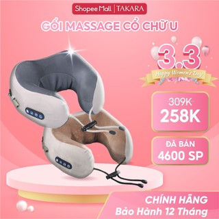 Gối Massage Cổ Chữ U, Dùng Đeo Cổ TAKARA Đa Chức Năng Trị Liệu Giảm Đau Mỏi Cổ Vai Gáy