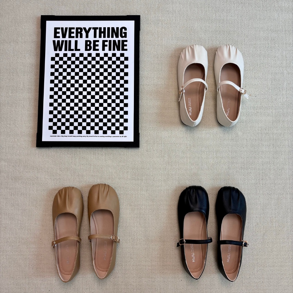 MIJILI QCCC Giày maryjane da mềm đế bằng