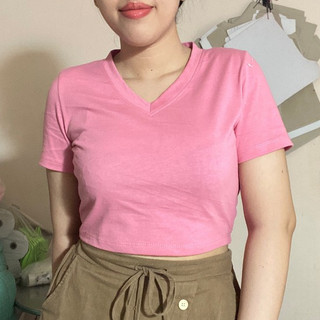 Áo Croptop Cổ Tim màu trơn dáng ôm thun cotton 2 chiều Amanecer