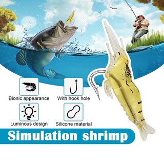 Tôm Mềm Giả Mồi Câu 4cm Mồi câu cá giả hình tôm có kèm lưỡi câu siêu nhậy Hạt Phát Sáng Dành Cho Cá Nước Mặn