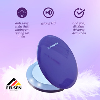 Gương Trang Điểm Bỏ Túi TOUCHBeauty TB1275A, 2 Mặt Gương Gấp Gọn, Room 1x 2x, Có Đèn LED
