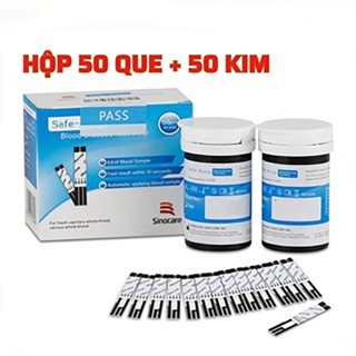 Que Thử Đường Huyết Safe Accu - Sinocare Combo 50 Que + 50 Kim