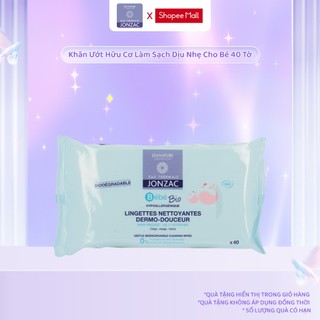 Khăn Ướt Hữu Cơ Làm Sạch Dịu Nhẹ Cho Bé 40 Tờ Eau Thermale Jonzac Bébé Bio Gentle Biodegradable Cleansing Wipes