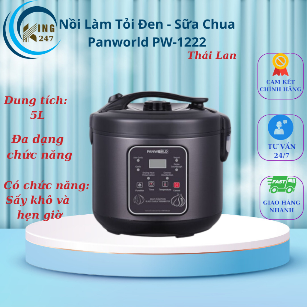 Nồi làm tỏi đen Panworld PW-1222 máy làm tỏi đen, sữa chua thương hiệu Thái Lan | bảo hành 24 tháng