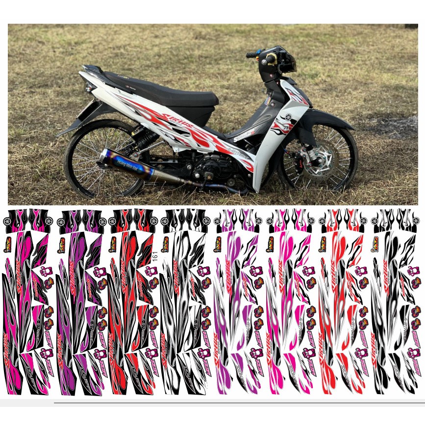 Tem rời sirius mẫu lửa v2 - chất liệu decal 3 lớp
